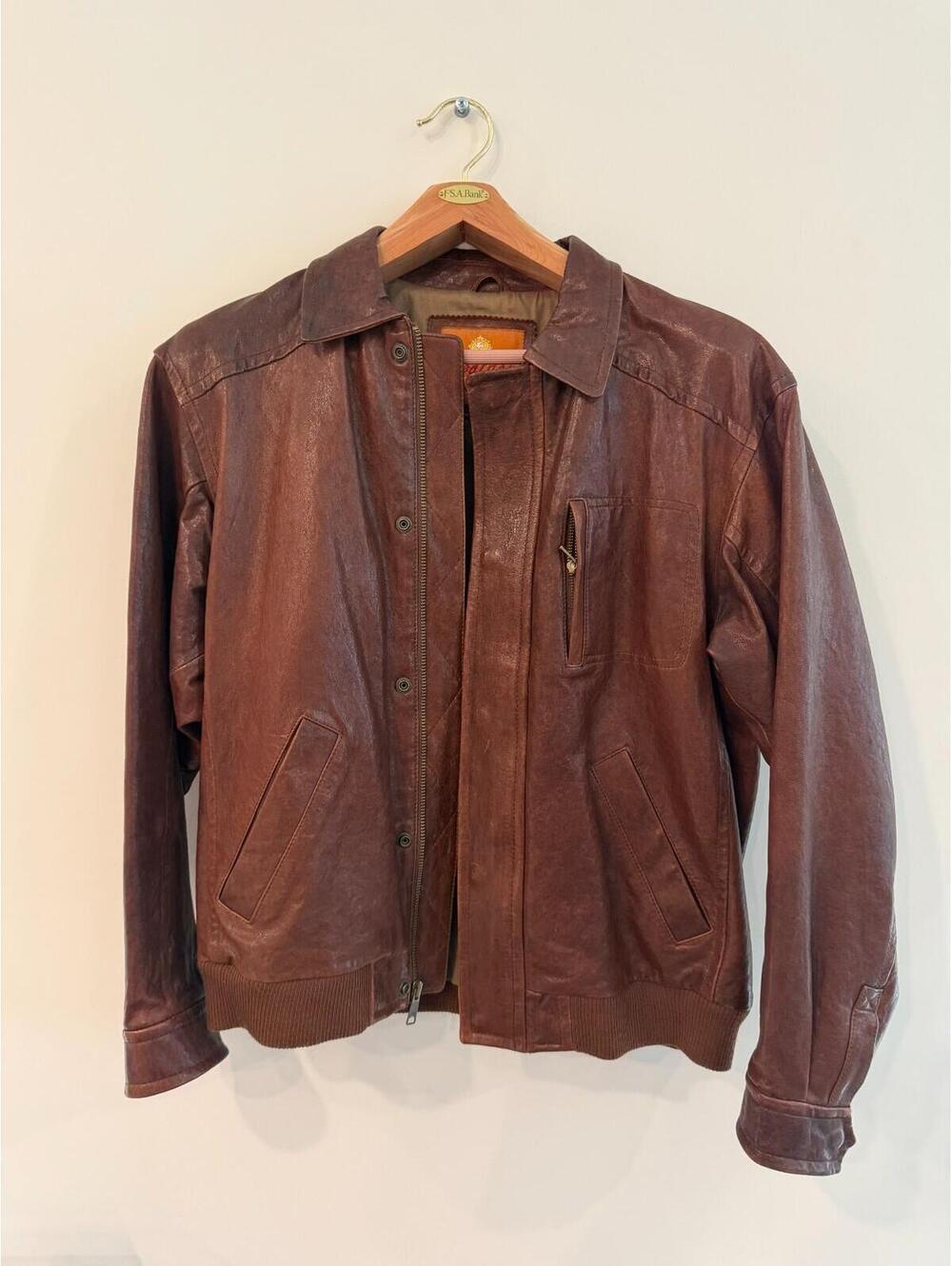 The Territory Ahead Men's Brown Leather Jacket Size Large